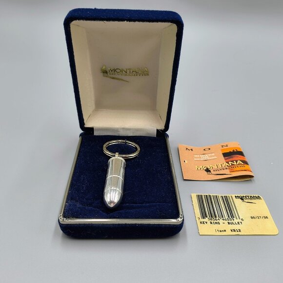 Montana Silversmiths Bullet Keychain Key Ring in Velvet Gift Box WW Colt 45 - Picture 1 of 9